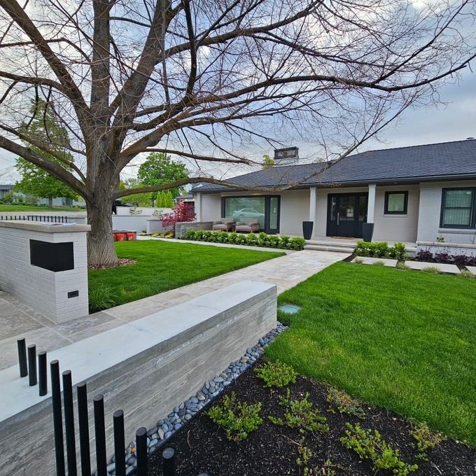 Retaining wall & new lawn, Millcreek