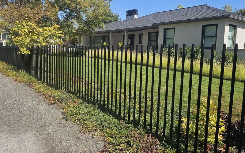 Modern steel fence line, Millcreek